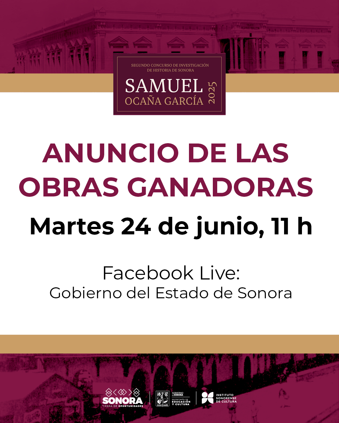 Anuncia ISC a ganadores del Segundo Concurso de Investigación de Historia de Sonora “Samuel Ocaña García” 2025